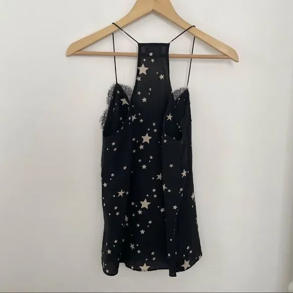Cami NYC The Racer Lace Trim Star Print Silk Camisole - Picture 5 of 7